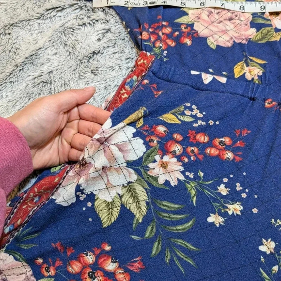 Farm Rio Estelle Floral Shorts Romper from Anthropologie - Navy Blue - Medium - Picture 5 of 8